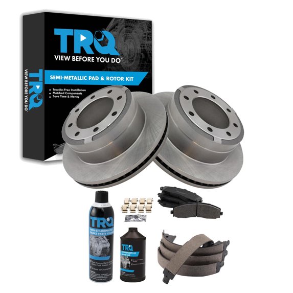 TRQ Rear Brake Pad & Rotor Kit Semi-Metallic Fits 2013-2021 Ford F-250 Super Duty F-350 Super Duty