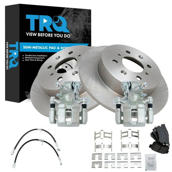 TRQ Rear Brake Pad and Rotor Set Ceramic Calipers Fits 2010 2016 Volkswagen CC