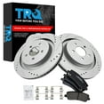 thumbnail image 1 of TRQ Rear Brake Pad and Rotor Set Ceramic Drilled Slotted G Coated Rotors Fits 2015-2018 Ford Mustang, 1 of 5