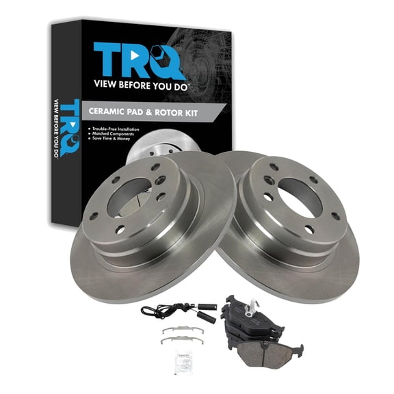 TRQ Rear Brake Pad and Rotor Set Ceramic Fits 1998-1999 BMW 323i