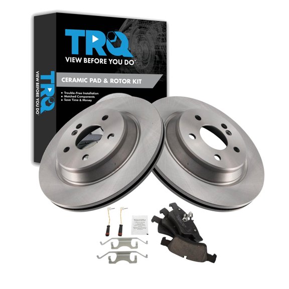 TRQ Rear Brake Pad and Rotor Set Ceramic Fits 2003-2006 Mercedes-Benz S430 S500