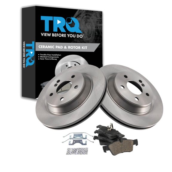 TRQ Rear Brake Pad and Rotor Set Ceramic Fits 2003 Mercedes-Benz CL500 2003-2006 S430 S500