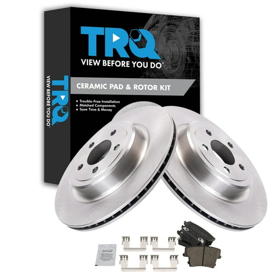 TRQ Rear Brake Pad and Rotor Set Ceramic Fits 2006-2019 Dodge Charger 2007-2008 Magnum