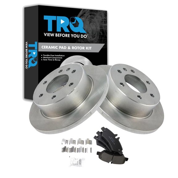 TRQ Rear Brake Pad and Rotor Set Ceramic Fits 2007-2009 Dodge Sprinter 2500 2007-2018 Freightliner 2500 2010-2018 Mercedes-Benz Sprinter 2500