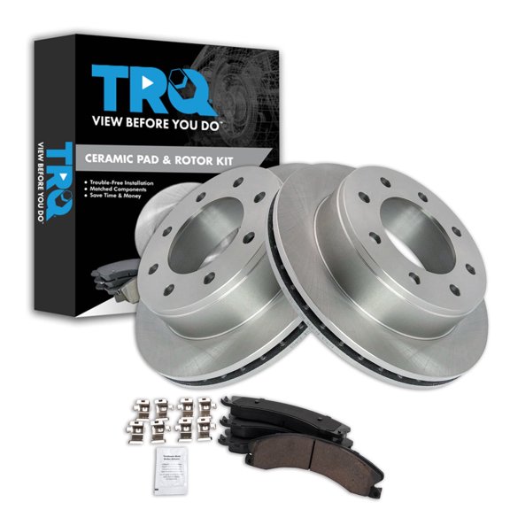 TRQ Rear Brake Pad and Rotor Set Ceramic Fits 2009-2018 Chevrolet Express 3500 Savana 3500