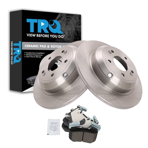 TRQ Rear Brake Pad and Rotor Set Ceramic Fits 2019-2020 Genesis G70 2018 Kia Stinger