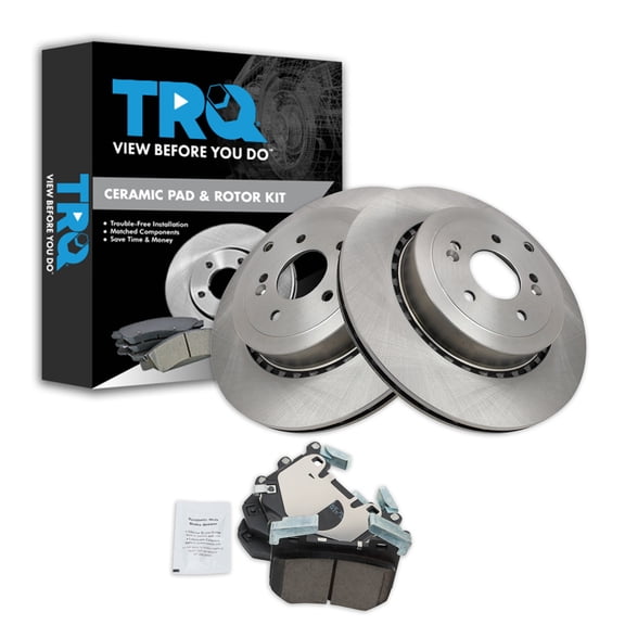 TRQ Rear Brake Pad and Rotor Set Ceramic Rotors Fits 2019-2020 Genesis G70 2018 Kia Stinger