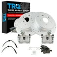thumbnail image 1 of TRQ Rear Brake Pad and Rotor Set Ceramic Slotted Drilled G Coated Rotors Calipers Hoses Fits 2004-2005 Mazda 3 S 2005 3 SP23, 1 of 5