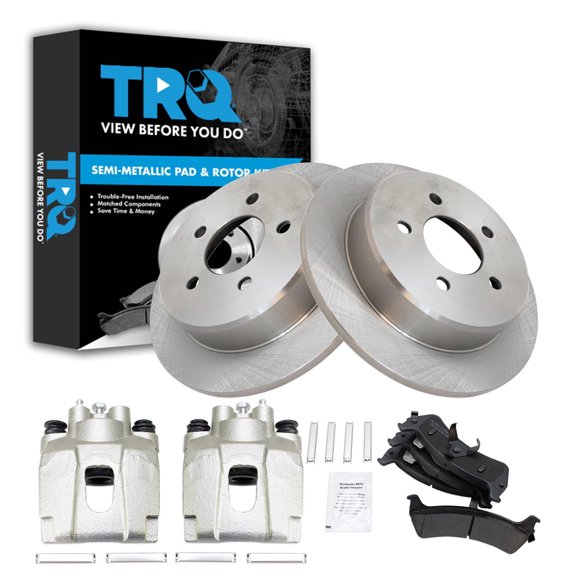 TRQ Rear Brake Pad and Rotor Set Semi Metallic Calipers Fits 2001 Ford Explorer Mountaineer