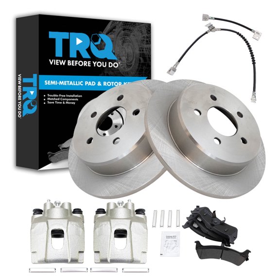 TRQ Rear Brake Pad and Rotor Set Semi Metallic Calipers Fits 2001 Ford Explorer Mountaineer
