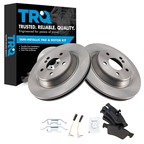 TRQ Rear Brake Pad and Rotor Set Semi Metallic Fits 2003 Mercedes-Benz CL500 2003-2006 S430 S500