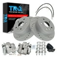 thumbnail image 1 of TRQ Rear Brake Pad and Rotor Set Semi Metallic Slotted Drilled Calipers Fits 2007-2012 Lexus ES350 2008-2012 Toyota Avalon 2007-2011 Camry, 1 of 5