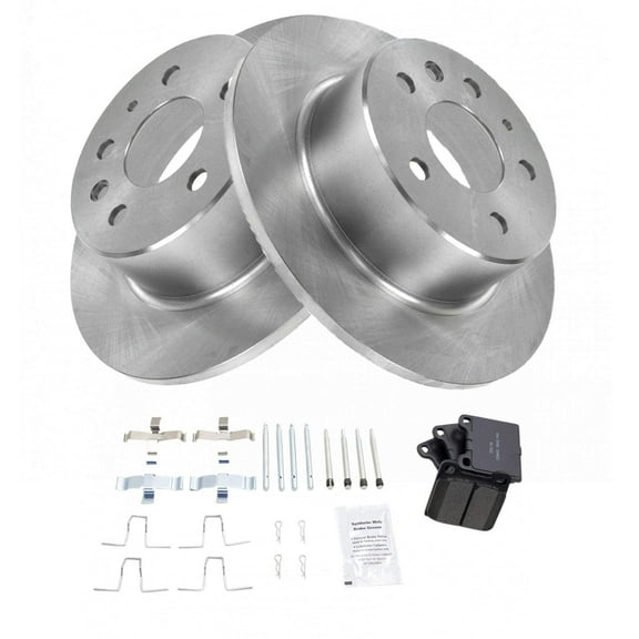 TRQ Rear Brake Rotor And Ceramic Pad Pair Set Kit & 1154200072 Fits Select Mercedes