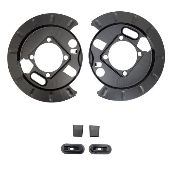TRQ Rear Brake Rotor Backing Plate Dust Shield Set Direct Fit for Chevy GMC Van Pickup Truck New