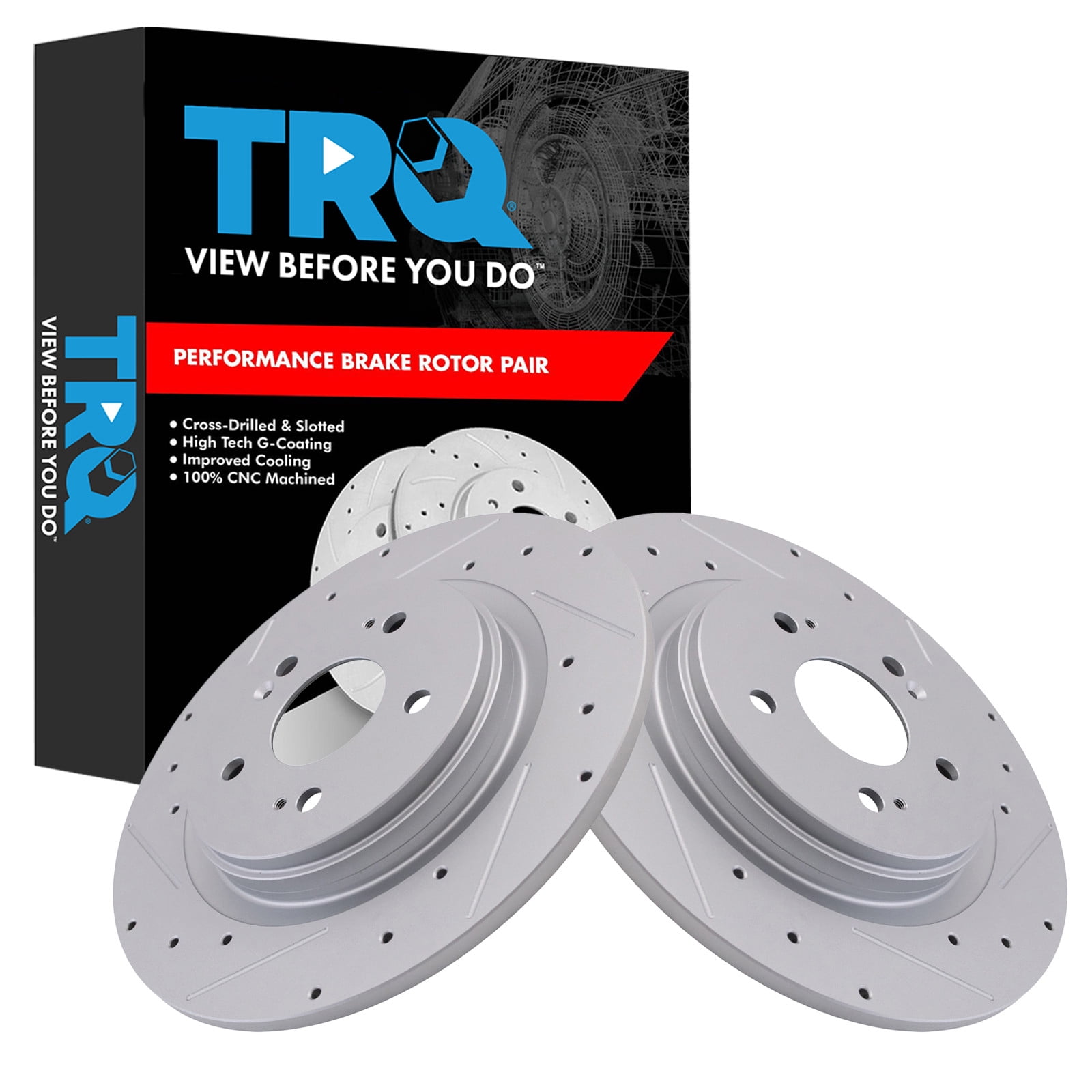 TRQ® BKA14558 - Front and Rear Disc Brake Kit with Ceramic Pads