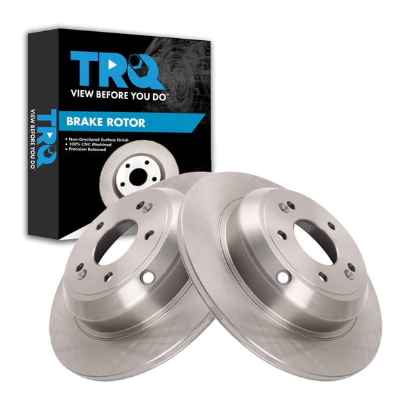 TRQ Rear Brake Rotor Set Solid Fits 2019-2023 Genesis G70 2018-2021 Kia Stinger