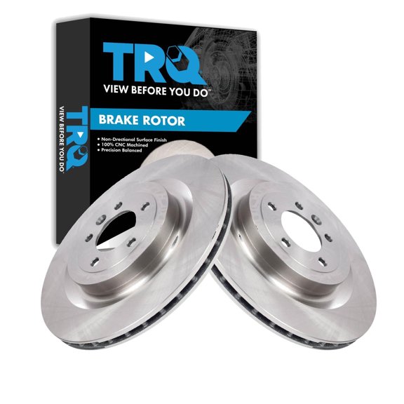 TRQ Rear Brake Rotor Set Vented Fits 2013-2023 Land Rover Range Rover 2014-2023 Range Rover Sport 2021-2024 Defender 110 2022-2023 Defender 90 2023 Defender 130 2021-2024 Discovery