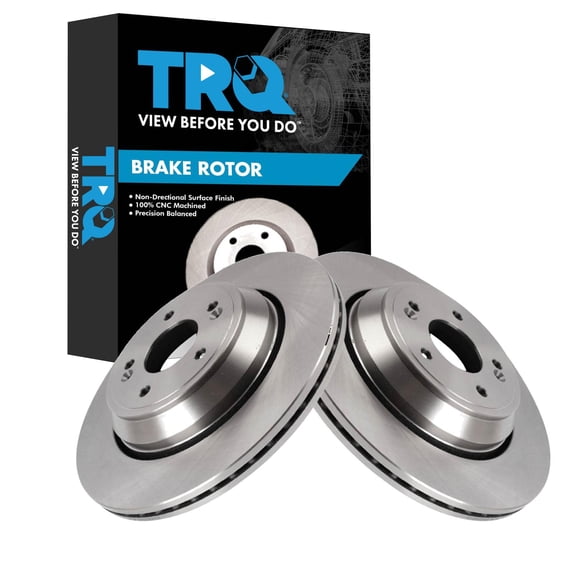 TRQ Rear Brake Rotor Set Vented Fits 2018-2020 Genesis G80 2020 2022-2024 G70 2022-2023 Kia Stinger
