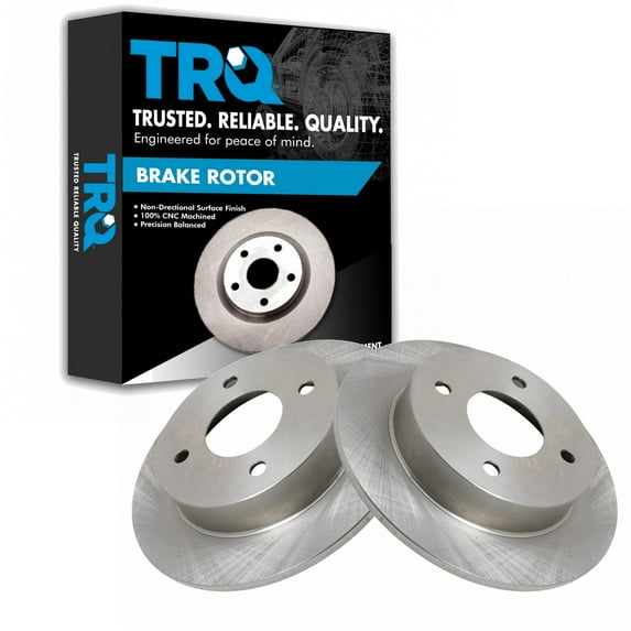 TRQ Rear Brake Rotors Set Solid Fits Select 1991-2002 INFINITI G20 1993-2001 Nissan Altima 2000-2006 Sentra