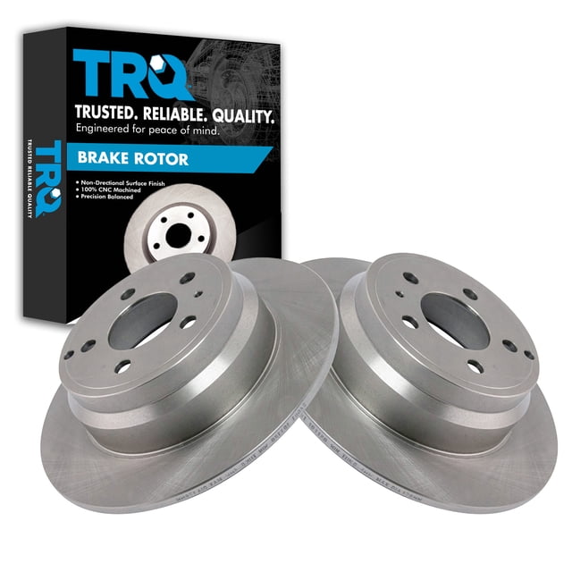 Qu21265 Rear Rotor TRQ Rear Brake Rotors Set Solid Fits Select 1994-1997 Volvo 850 1998 ...