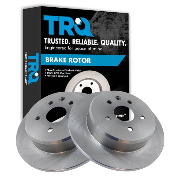 TRQ Rear Brake Rotors Set Solid Fits Select 1998-2005 Lexus GS300 1998-2000 GS400 2001-2005 GS430 IS300 2002-2010 SC430