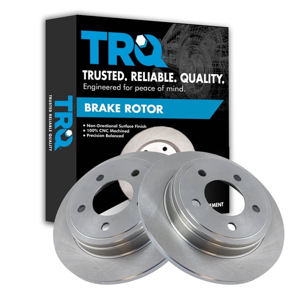 TRQ Rear Brake Rotors Set Solid Fits Select 1999-2004 Chrysler 300M 1993-2004 Concorde 1994-2001 LHS 1994-1996 New Yorker Dodge Intrepid 1993-1997 Eagle Vision