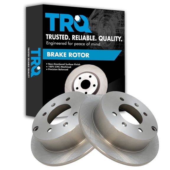 TRQ Rear Brake Rotors Set Solid Fits Select 1999-2005 Hyundai Sonata 2001-2006 Kia Optima