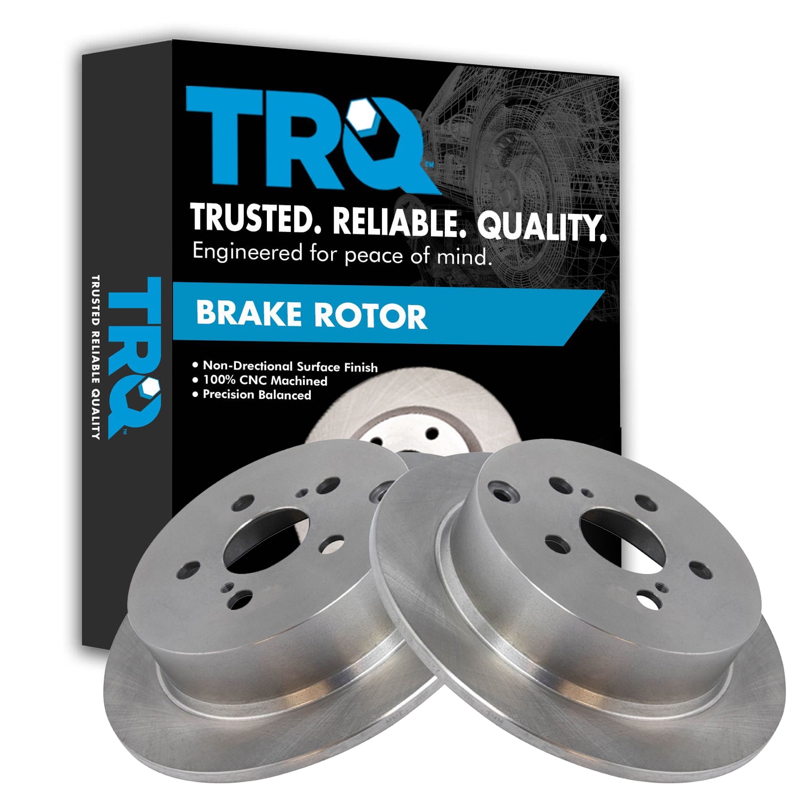 TRQ Rear Brake Rotors Set Solid Fits Select 2003-2006 Pontiac Vibe 2005 ...