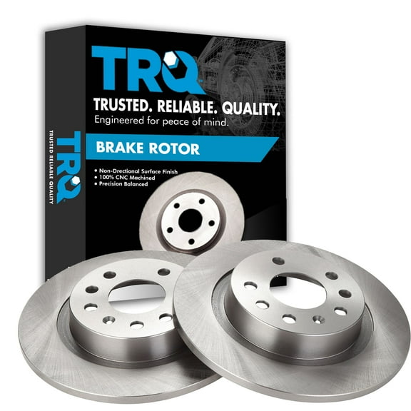 TRQ Rear Brake Rotors Set Solid Fits Select 2003-2011 Saab 9-3 2010 9-3X