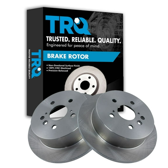 TRQ Rear Brake Rotors Set Solid Fits Select 2004-2010 Toyota Sienna