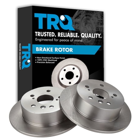 TRQ Rear Brake Rotors Set Solid Fits Select 2007-2012 Lexus ES350 2008-2012 Toyota Avalon 2007-2011 Camry
