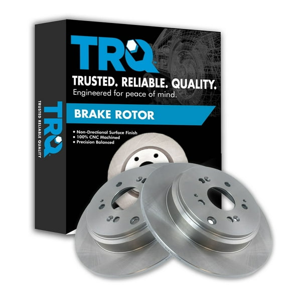 TRQ Rear Brake Rotors Set Solid Fits Select 2007-2013 Acura MDX 2010-2013 ZDX 2011-2017 Honda Odyssey 2009-2015 Pilot