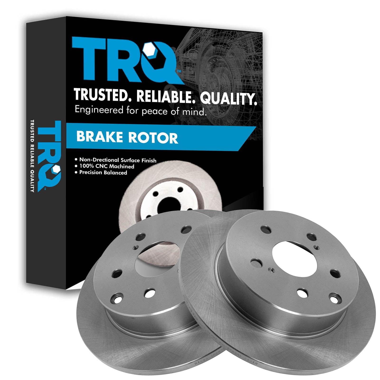 TRQ Rear Brake Rotors Set Solid Fits Select 2010-2012 Lexus HS250h 2006 ...