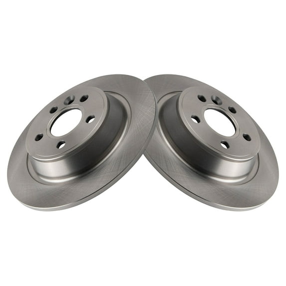TRQ Rear Brake Rotors Set Solid Fits Select 2012-2015 Land Rover Range Rover Evoque