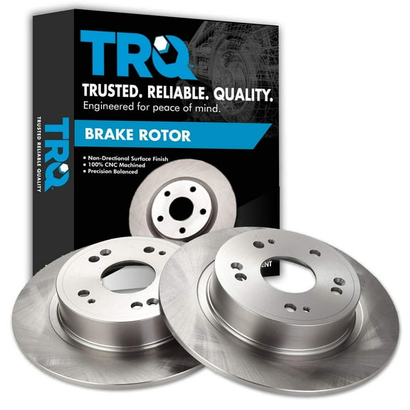 TRQ Rear Brake Rotors Set Solid Fits Select 2016-2019 Acura ILX 2009-2014 TSX 2005-2020 Honda Accord 2016-2020 HR-V