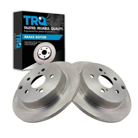 TRQ Rear Brake Rotors Set Solid Fits Select 2016-2020 Toyota Mirai 2012-2017 Prius V