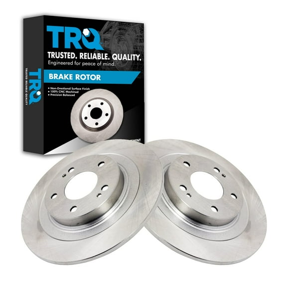 TRQ Rear Brake Rotors Set Solid Fits Select 2018-2022 Mitsubishi Eclipse Cross 2014-2020 Outlander Outlander PHEV 2013-2022 Outlander Sport