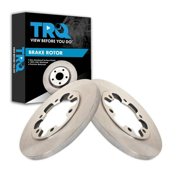 TRQ Rear Brake Rotors Set Solid Fits Select 2020-2022 Ford Transit-150 Transit-250 Transit-350 2015-2022 Transit-350 HD