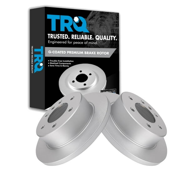TRQ Rear Brake Rotors Set Solid Premium G-Coated Fits Select 2007-2009 Dodge Sprinter 2500 Sprinter 3500 2007-2018 Freightliner 2010-2018 Mercedes-Benz