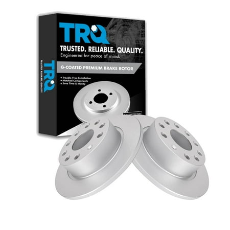 TRQ Rear Brake Rotors Set Solid Premium G-Coated Fits Select 2010-2013 Audi A3 2011-2013 A3 Quattro 2013-2019 Volkswagen Beetle 2009-2013 Eos 2011-2016 Golf 2015 Golf SportWagen 2011-2018 Jetta
