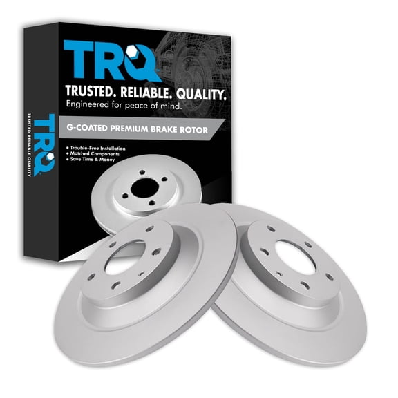 TRQ Rear Brake Rotors Set Solid Premium G-Coated Fits Select 2013-2021 Mazda CX-5