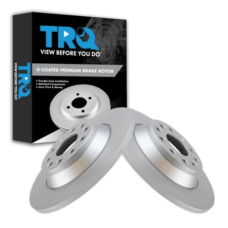TRQ Rear Brake Rotors Set Solid Premium G-Coated Fits Select 2016-2018 Audi Q3 Q3 Quattro 2016-2022 TT Quattro 2019-2021 Volkswagen Jetta 2018-2023 Tiguan