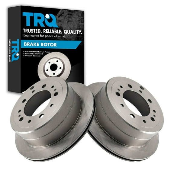 TRQ Rear Brake Rotors Set Vented Fits Select 1998-2007 Lexus LX470 Toyota Land Cruiser