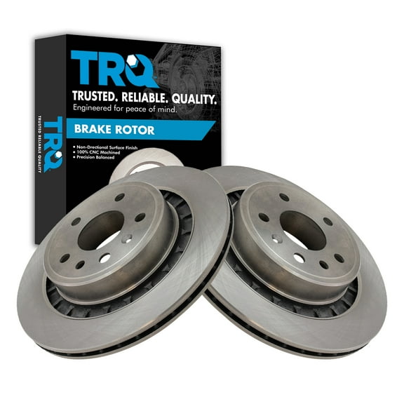 TRQ Rear Brake Rotors Set Vented Fits Select 2002-2009 Saab 9-5