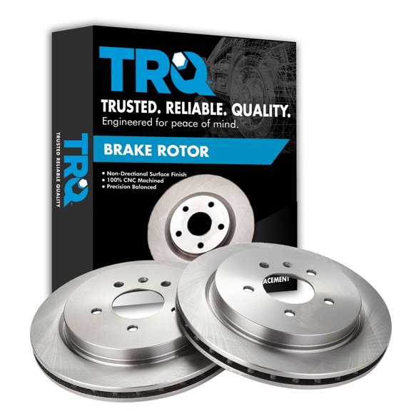 TRQ Rear Brake Rotors Set Vented Fits Select 2003-2007 Cadillac CTS 2005-2011 STS