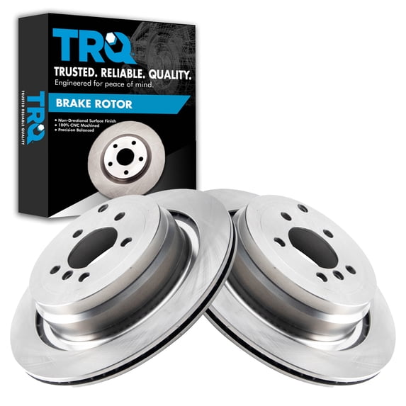 TRQ Rear Brake Rotors Set Vented Fits Select 2006-2012 Land Rover Range Rover