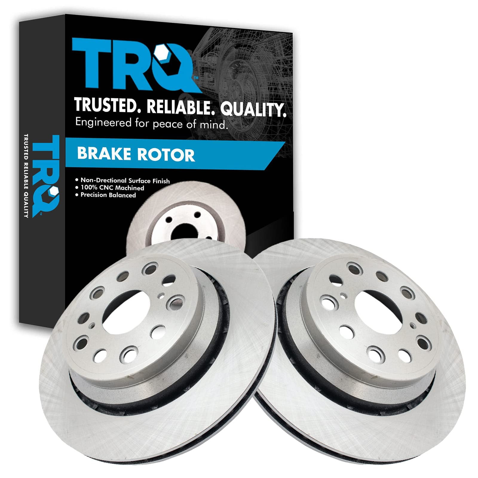 Lexus Rotors TRQ Rear Brake Rotors Set Vented Fits Select 2007-2017 Lexus LS460 ...