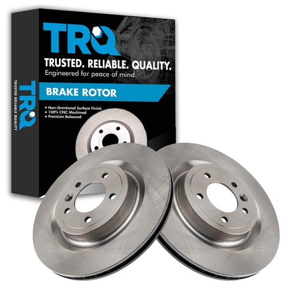TRQ Rear Brake Rotors Set Vented Fits Select 2017-2022 Land Rover Discovery 2014-2022 Range Rover Range Rover Sport
