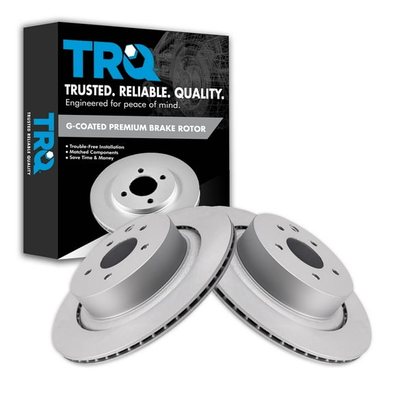 TRQ Rear Brake Rotors Set Vented Premium G-Coated Fits Select 2008-2013 INFINITI G37 2014-2015 Q60
