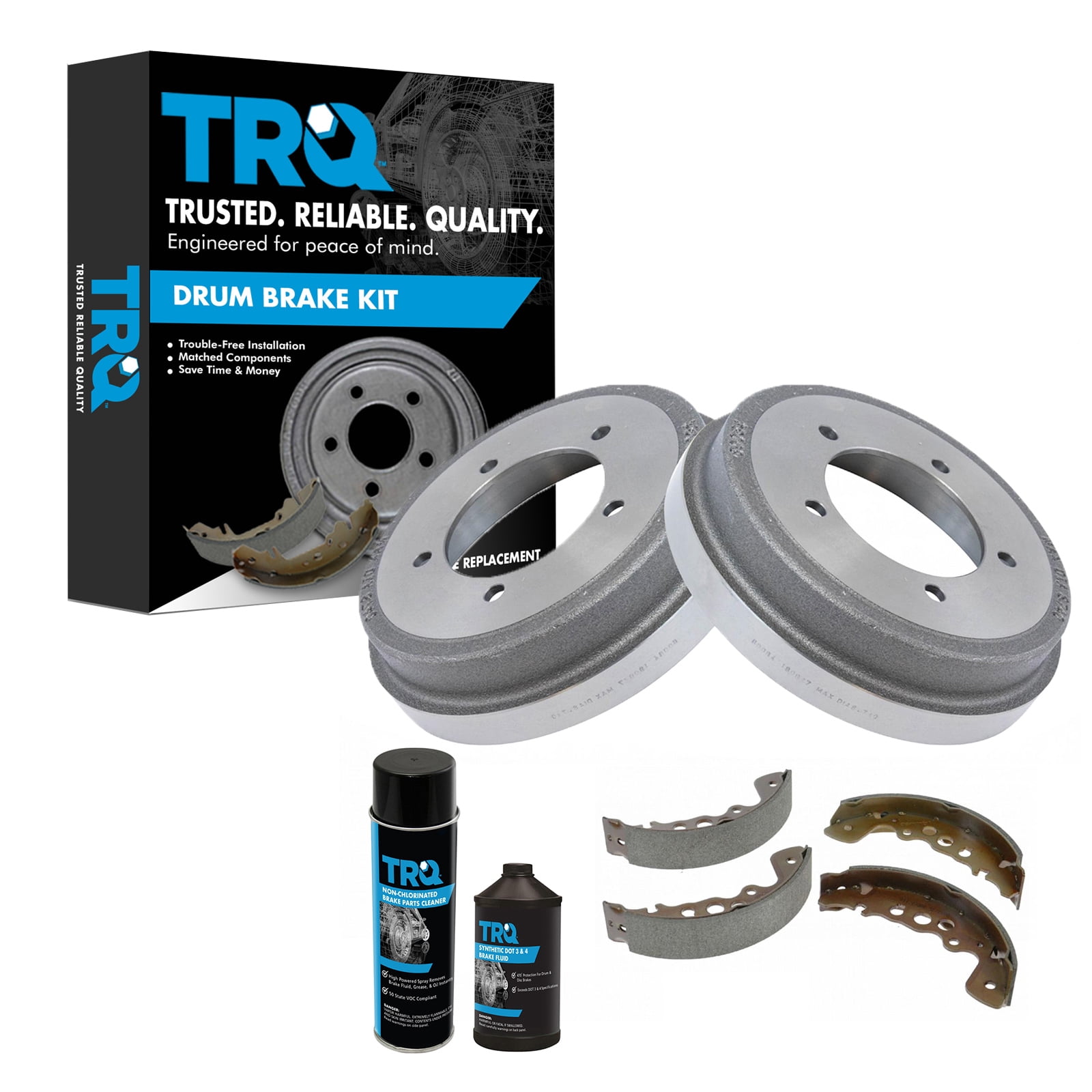 TRQ Rear Brake Shoe & Drum Kit w/Chemicals for Chevy Tracker Suzuki ...